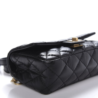 Chanel Aged Calfskin Quilted 2.55 Reissue Chain Waist Bag Black 6 of 14