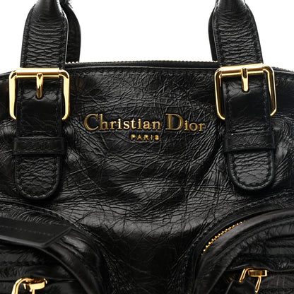 Christian Dior Crinkled Calfskin Small Grand Tour Bowling Bag Black 8 of 10