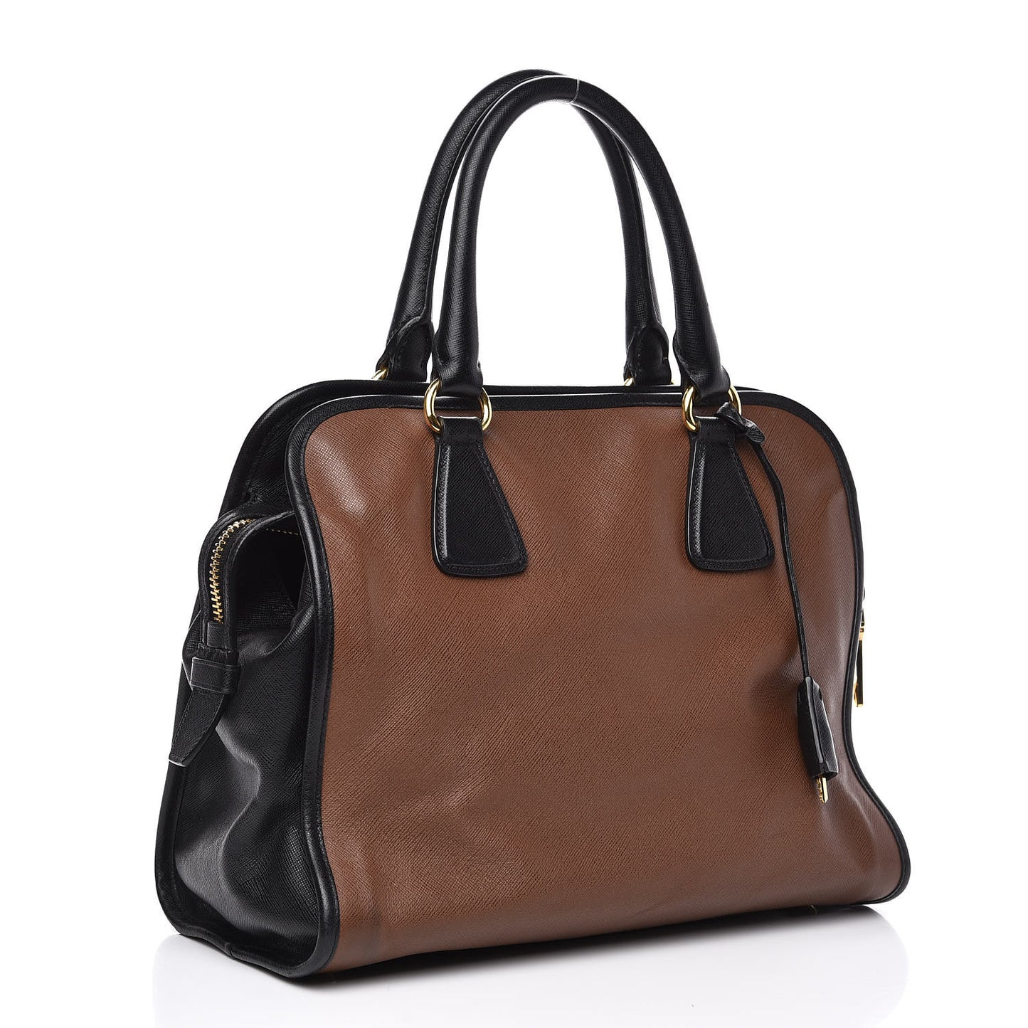 Saffiano Soft Bi-Color Tote Palissandro Black