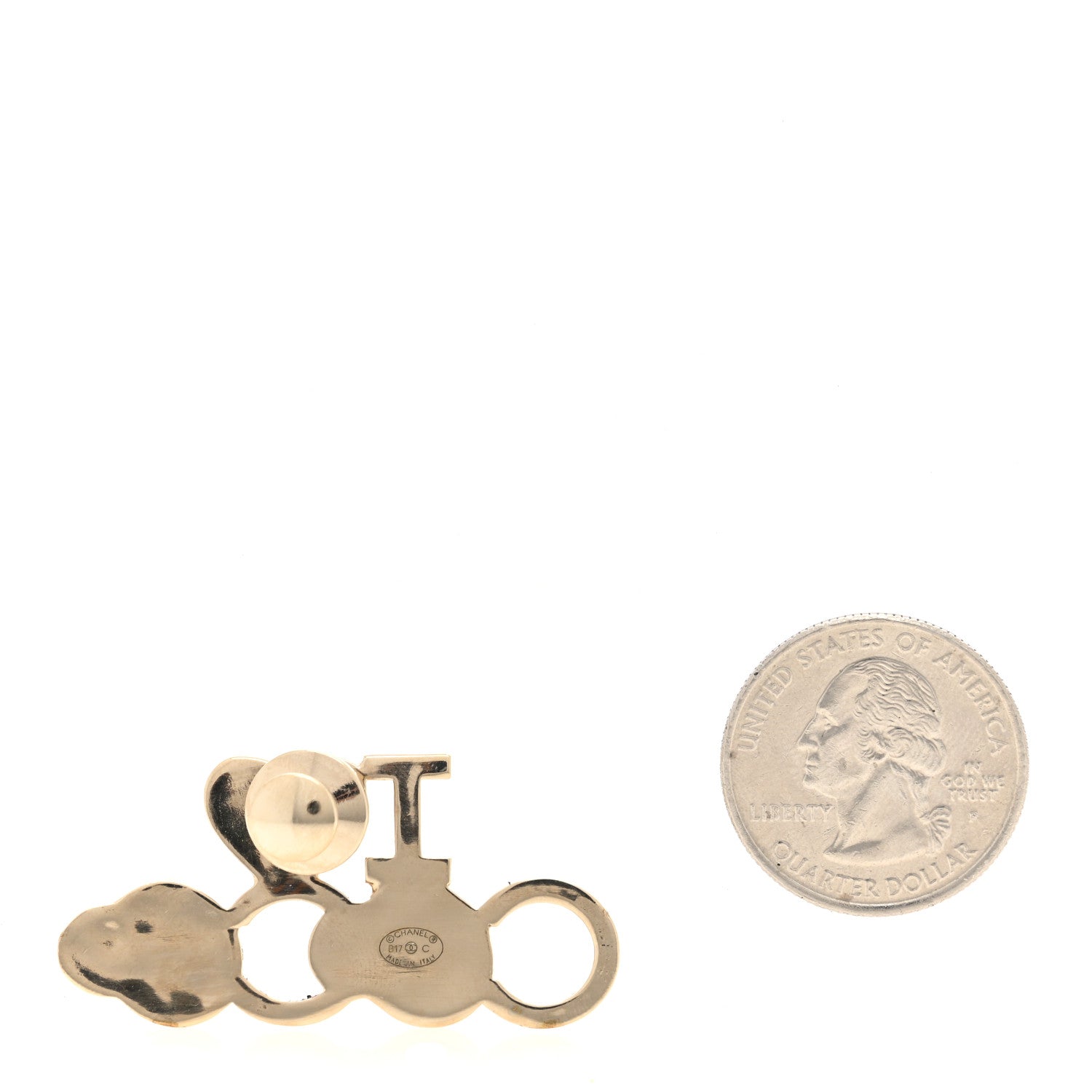 Chanel Metal Resin Pearl I Love Coco Brooch Gold Brown Pink 2 of 4
