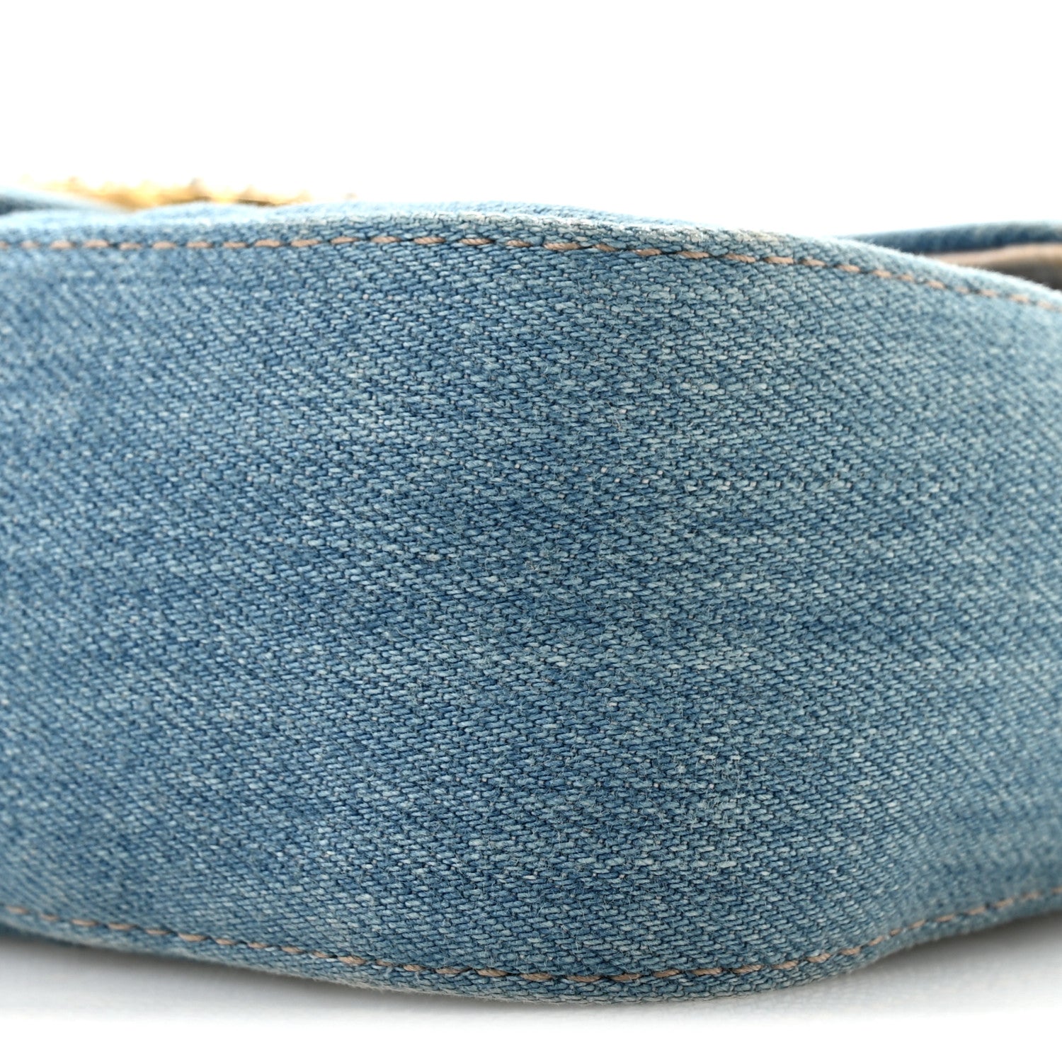 Gucci Denim Matelasse Mini Pearly GG Marmont Shoulder Bag Blue 10 of 13