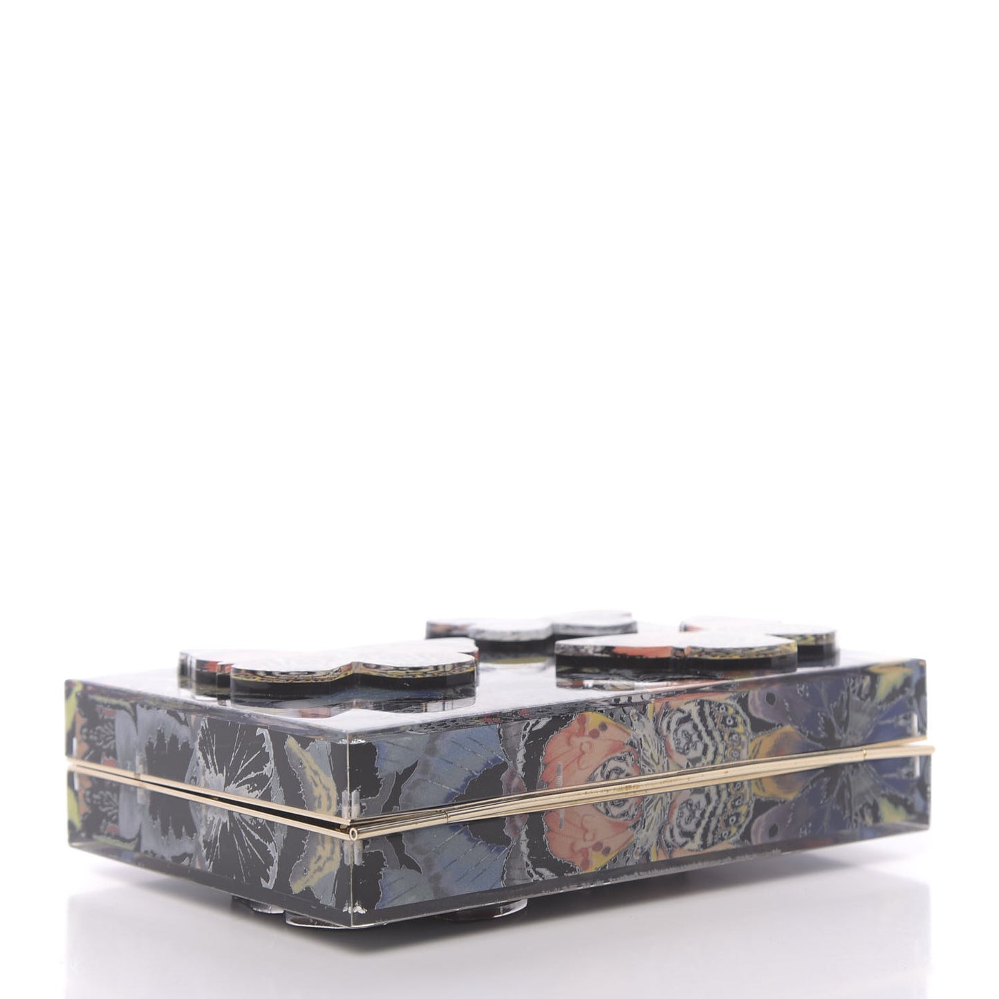 Plexiglass Camubutterfly Minaudiere Bag Multicolor