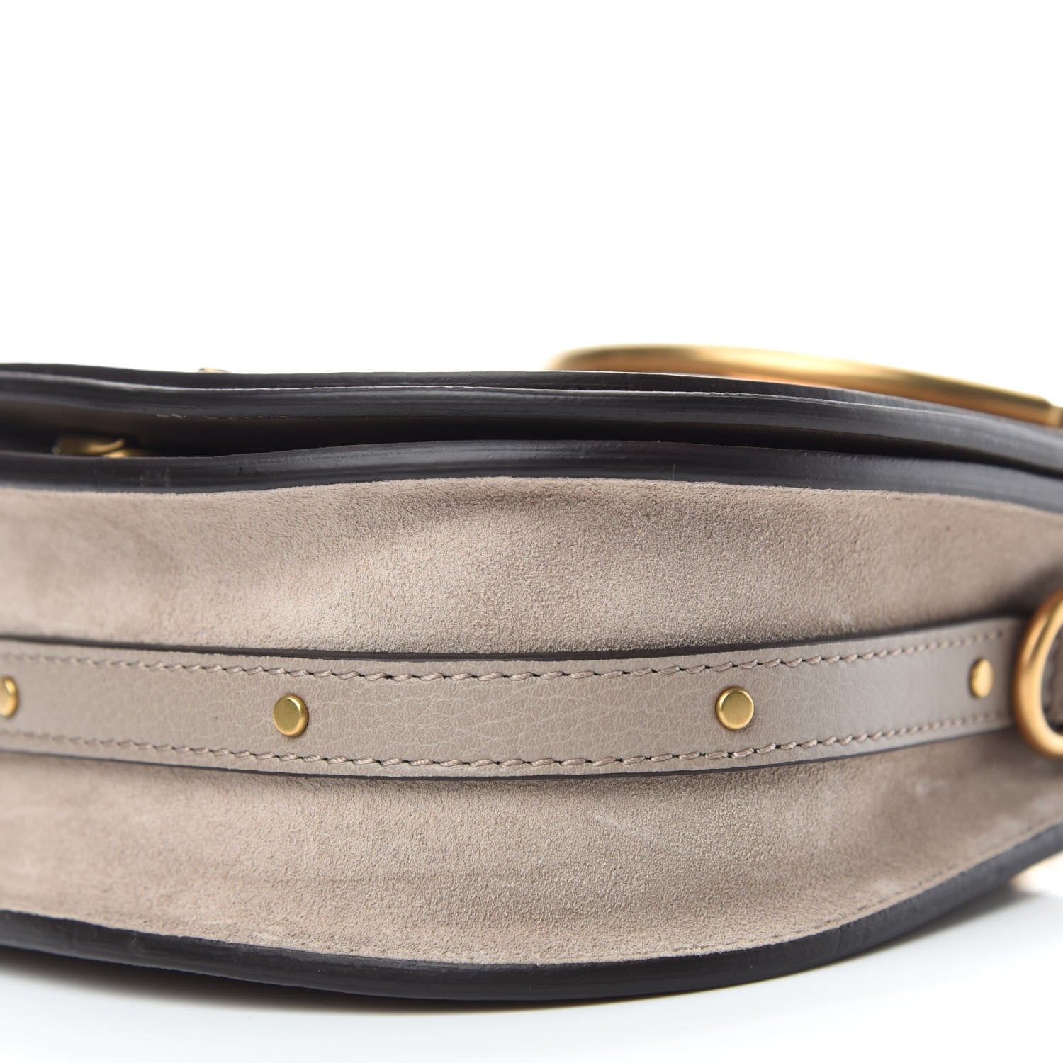 Chloe Calfskin Suede Small Nile Bracelet Bag Motty Grey 7 of 10