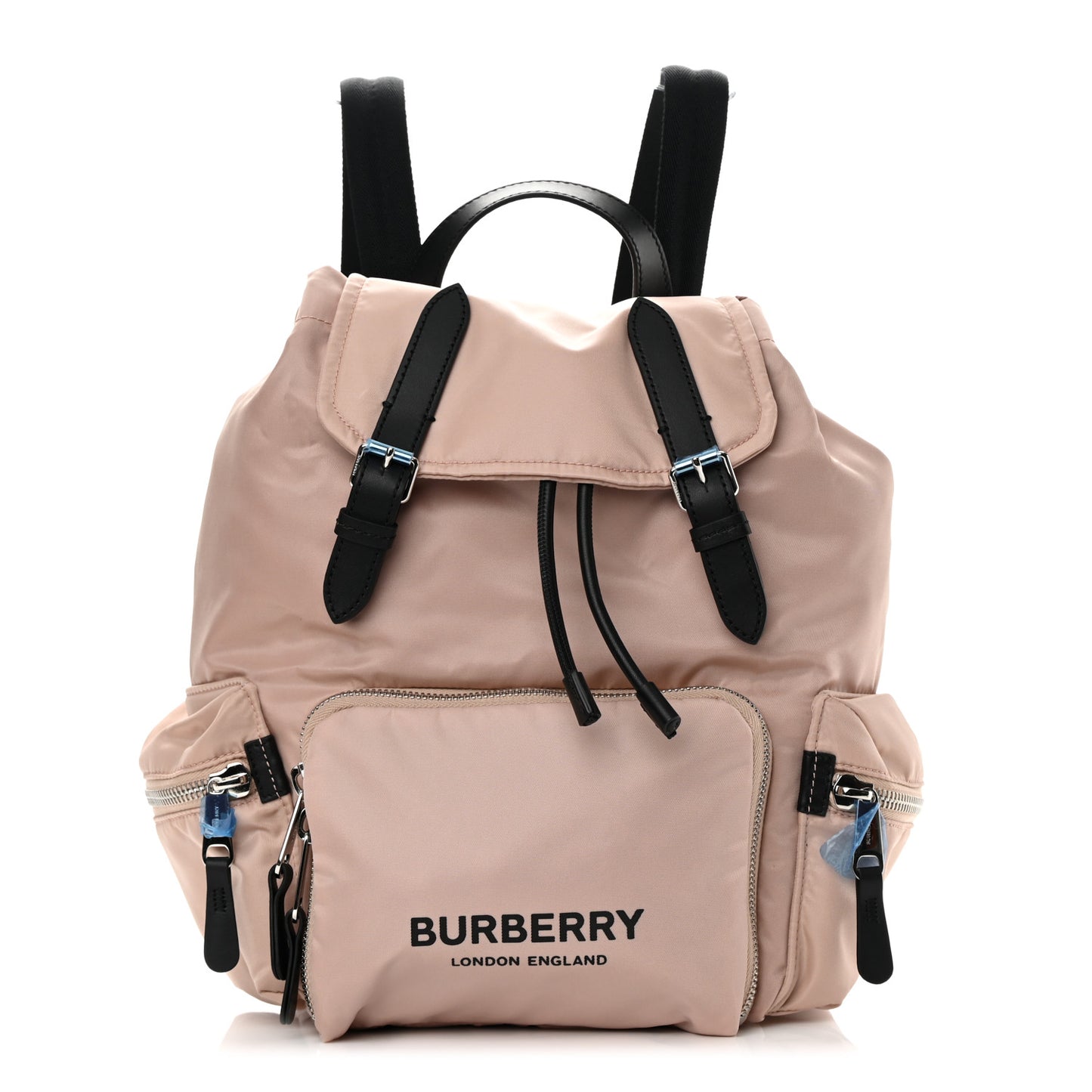 Nylon Logo Print Medium Rucksack Backpack Rose Beige