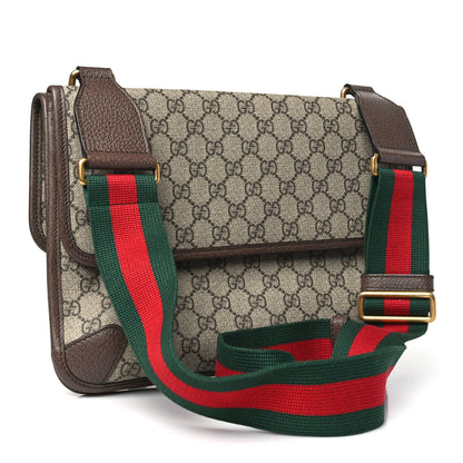 Gucci GG Supreme Monogram Web Neo Vintage Double Flap Messenger Bag Beige New Acero 3 of 10