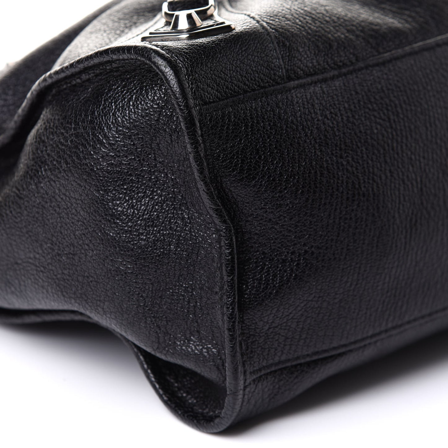 Chevre Silver Metallic Edge Hardware City Black