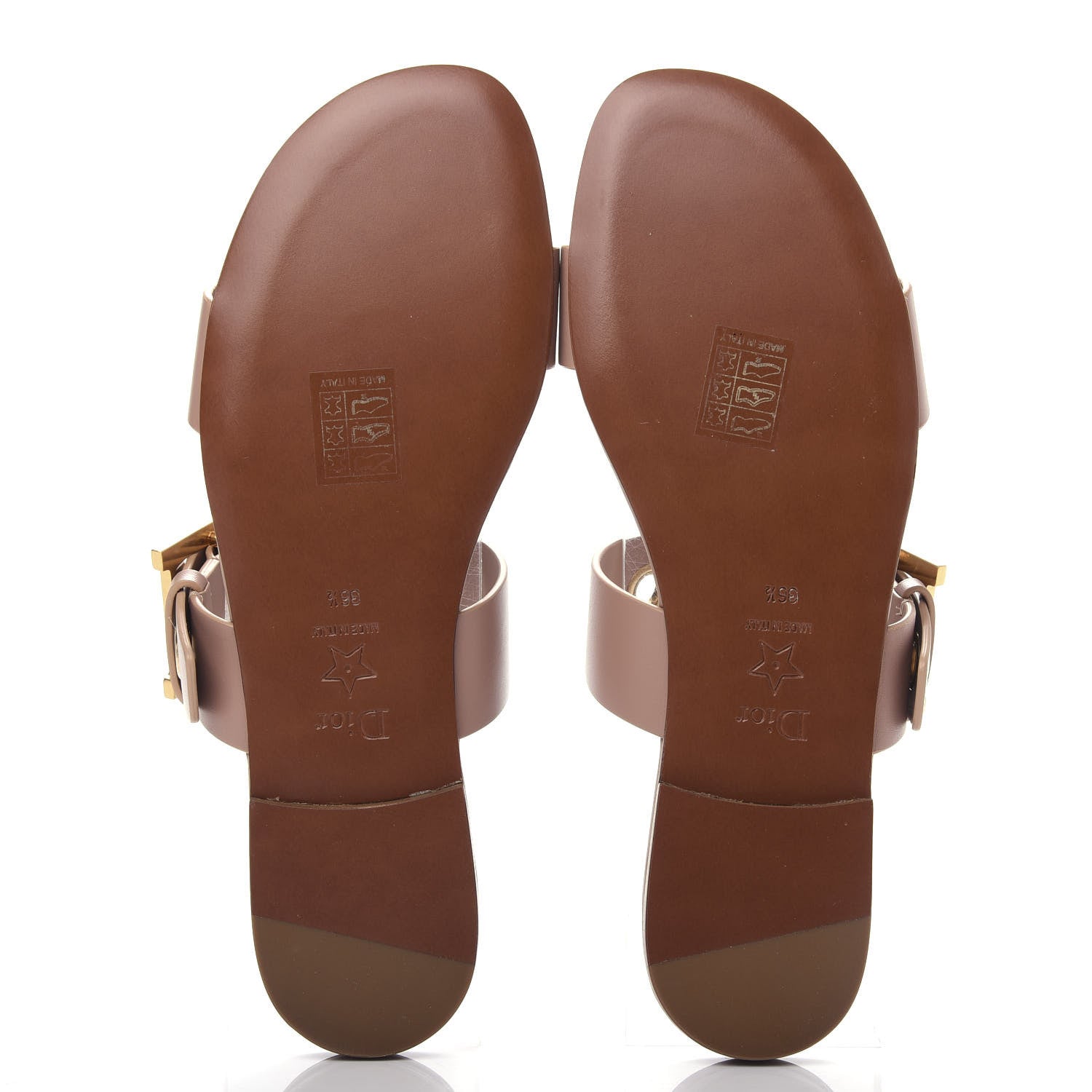 Christian Dior Calfskin D-Dior Slide Sandals 36.5 Rose De Vents 6 of 11