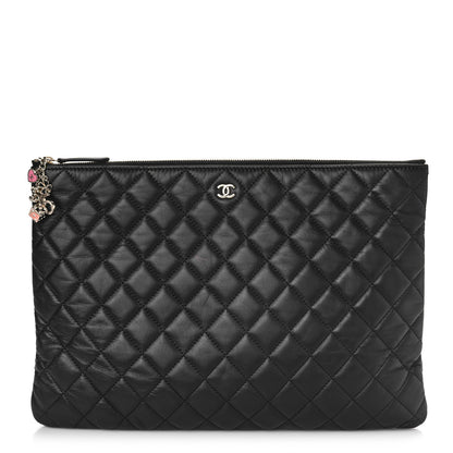 Chanel Lambskin Quilted Large Casino Beauty CC Cosmetic Case Black 1 of 9