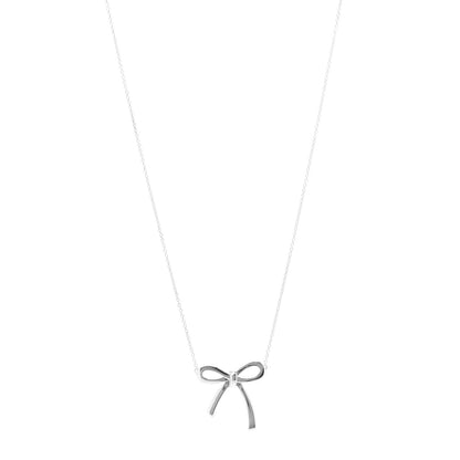 Tiffany Sterling Silver Bow Pendant Necklace 1 of 5