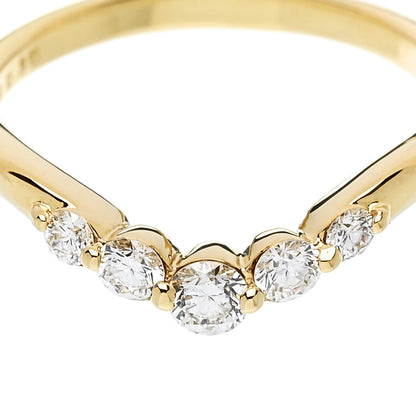 Parker & West by FASHIONPHILE 18K Yellow Gold Diamond .30ctw Curved Band Ring  50 5.25 7 of 9