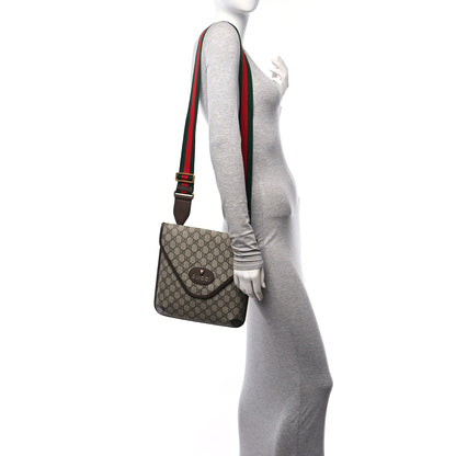 Gucci GG Supreme Monogram Web Medium Neo Vintage Flap Messenger Bag Beige New Acero 2 of 10