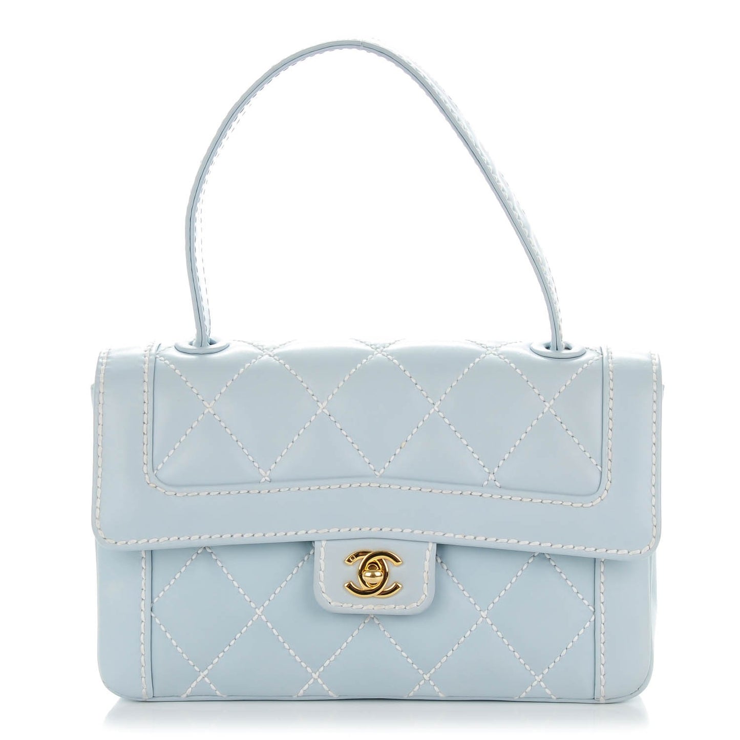 Lambskin Small Kelly Flap Bag Blue