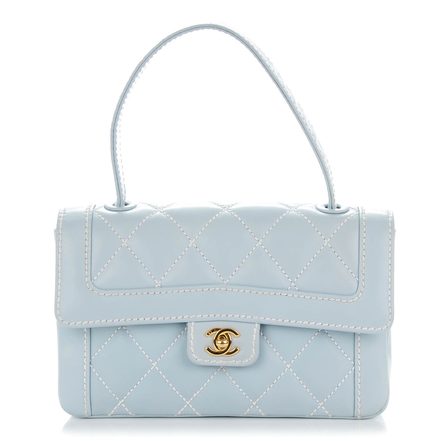 Chanel Lambskin Small Kelly Flap Bag Blue 1 of 8