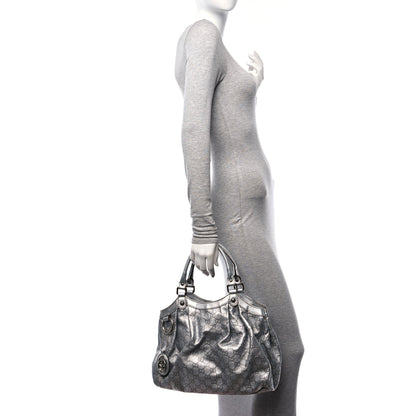 Gucci Metallic Guccissima Medium Sukey Tote Silver 2 of 18