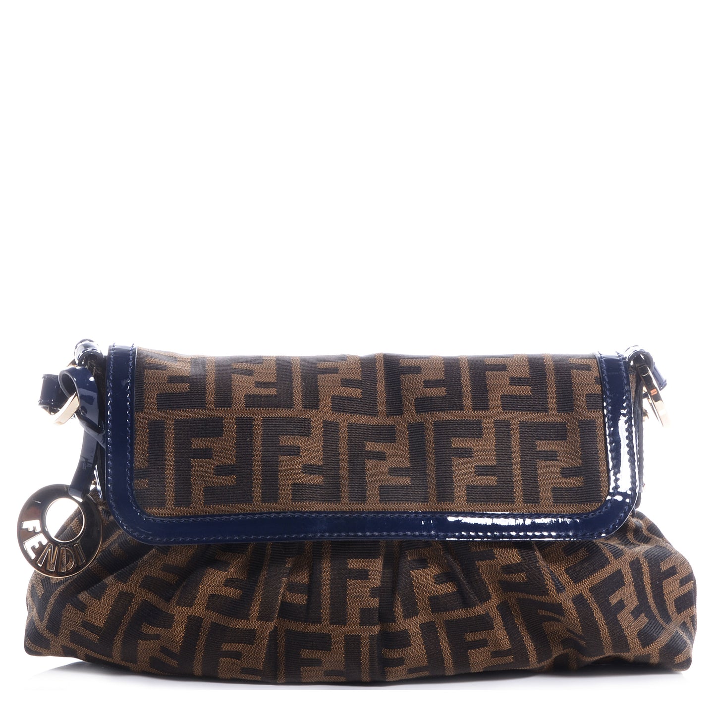 Zucca Patent Small Chef Shoulder Bag Tobacco Blue