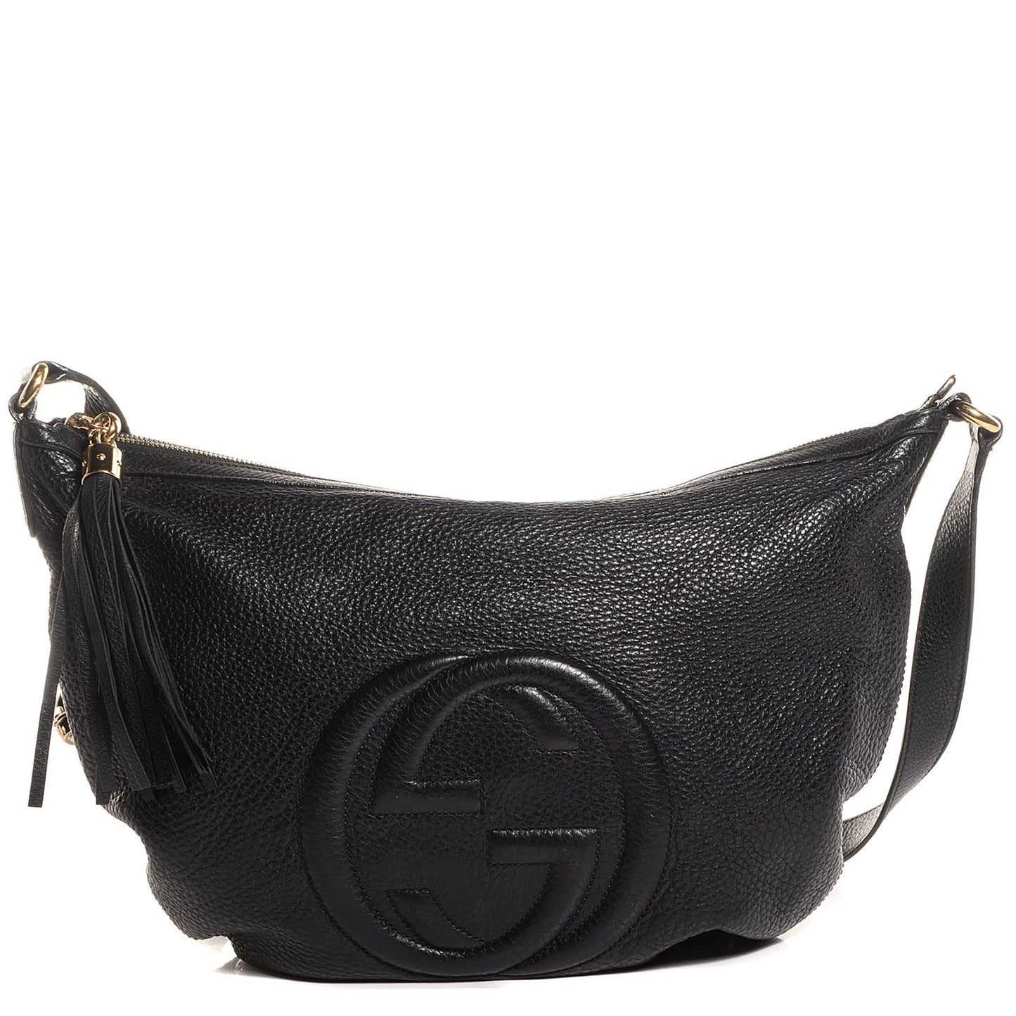 Pebbled Calfskin Medium Soho Hobo Black