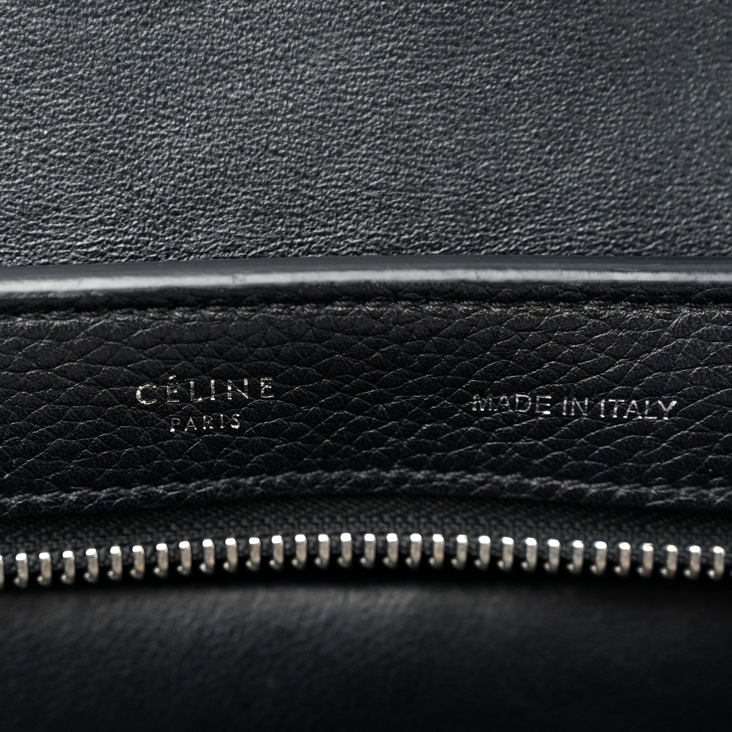 Celine Drummed Calfskin Suede Small Trapeze Black 6 of 10