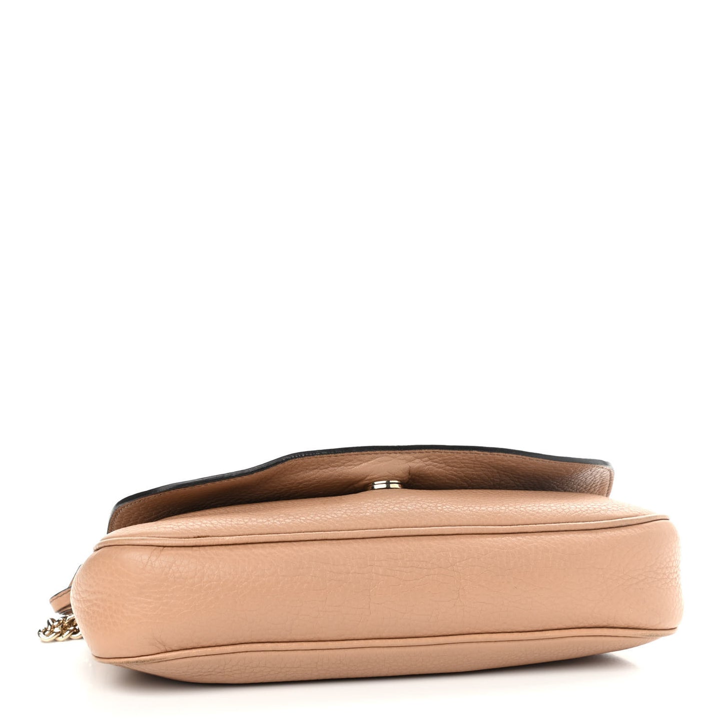 Pebbled Calfskin Medium Soho Flap Crossbody Camelia