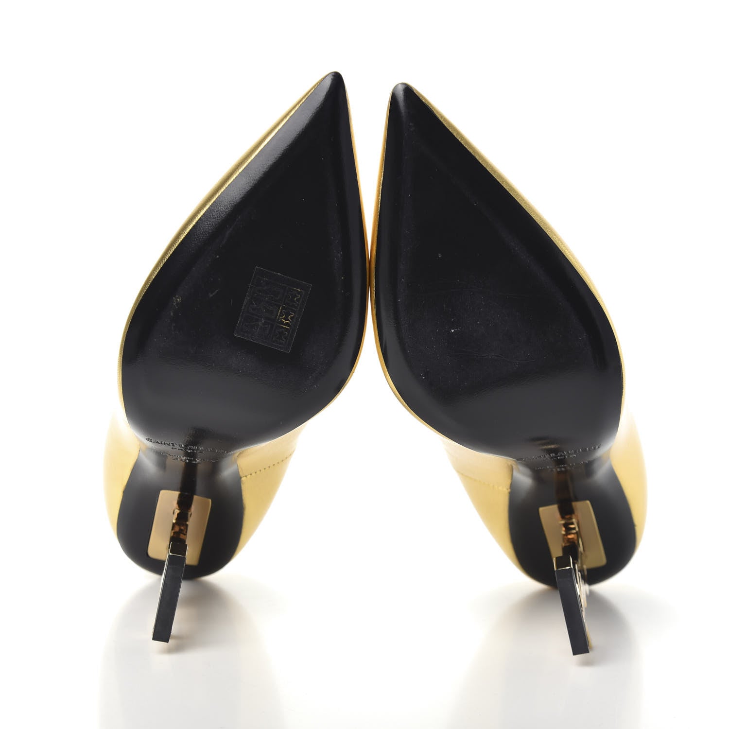 Saint Laurent Calfskin Opyum 100 Pumps 38.5 Gold 6 of 6