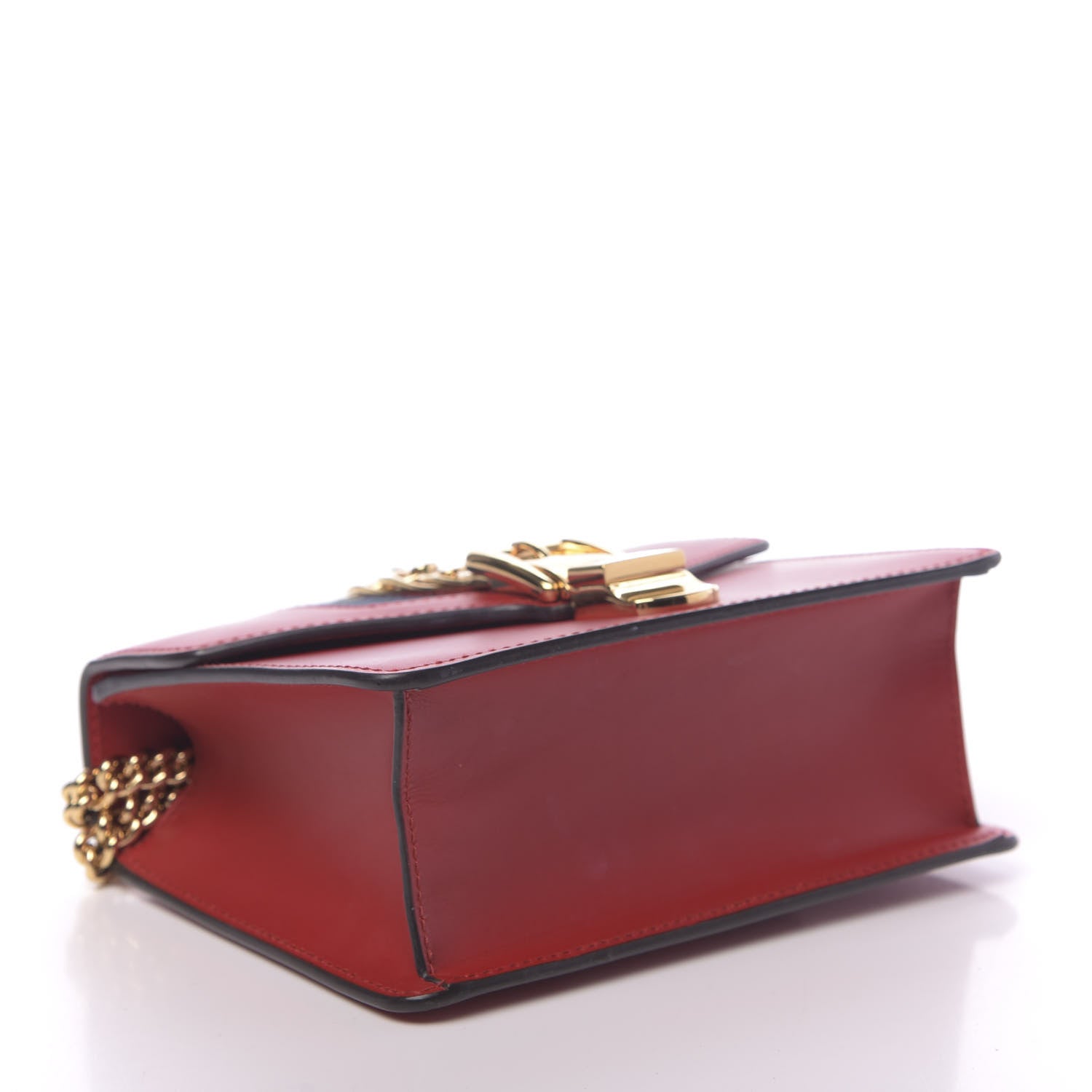 Gucci Calfskin Mini Sylvie Chain Shoulder Bag Hibiscus Red 4 of 14