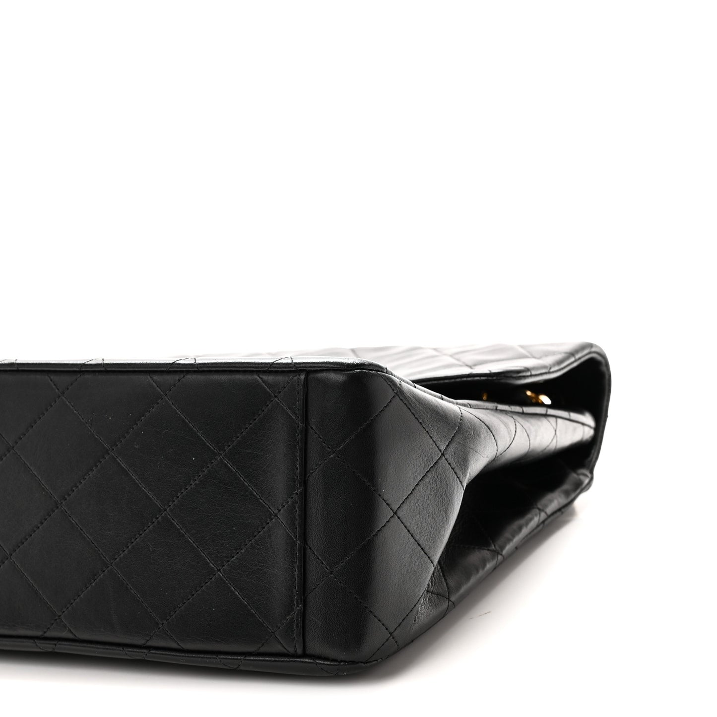 Lambskin Quilted XL Jumbo Single Flap Black
