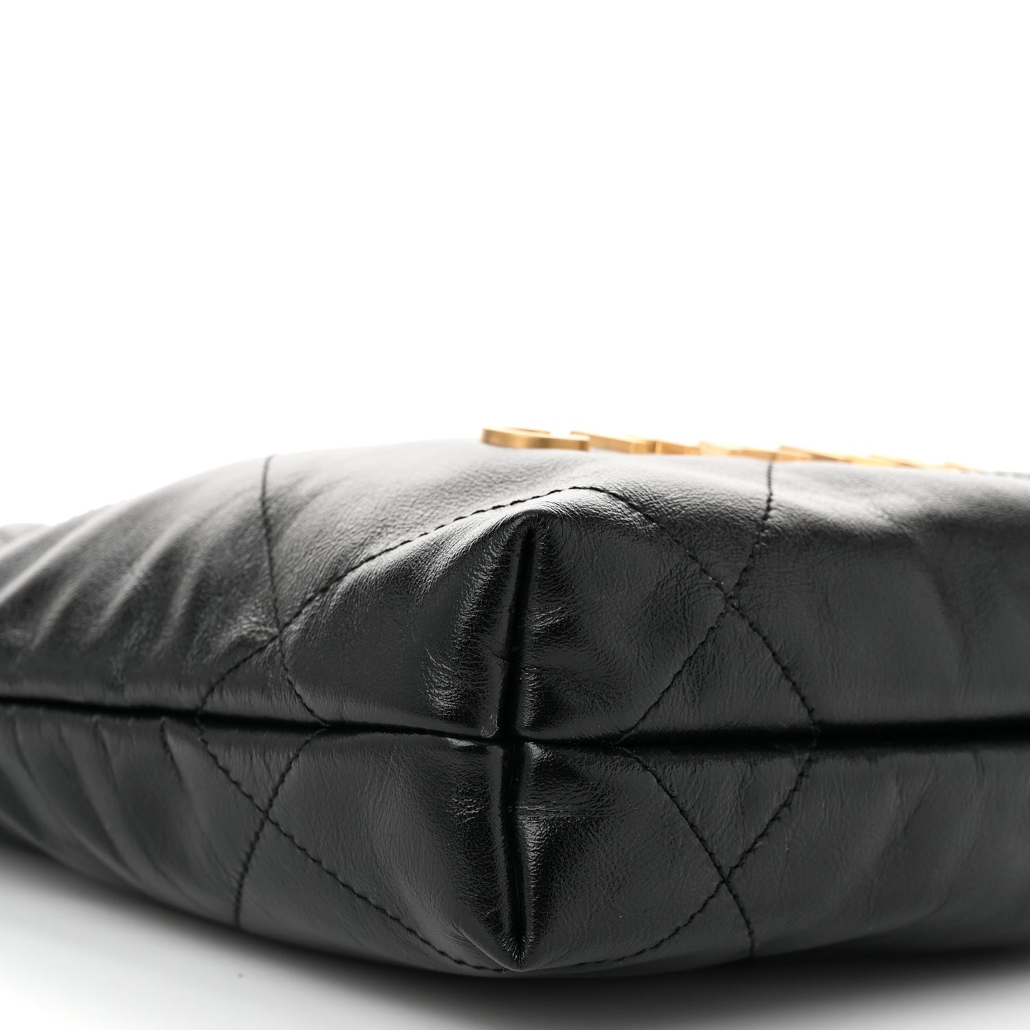 Shiny Calfskin Quilted Mini Chanel 22 Black