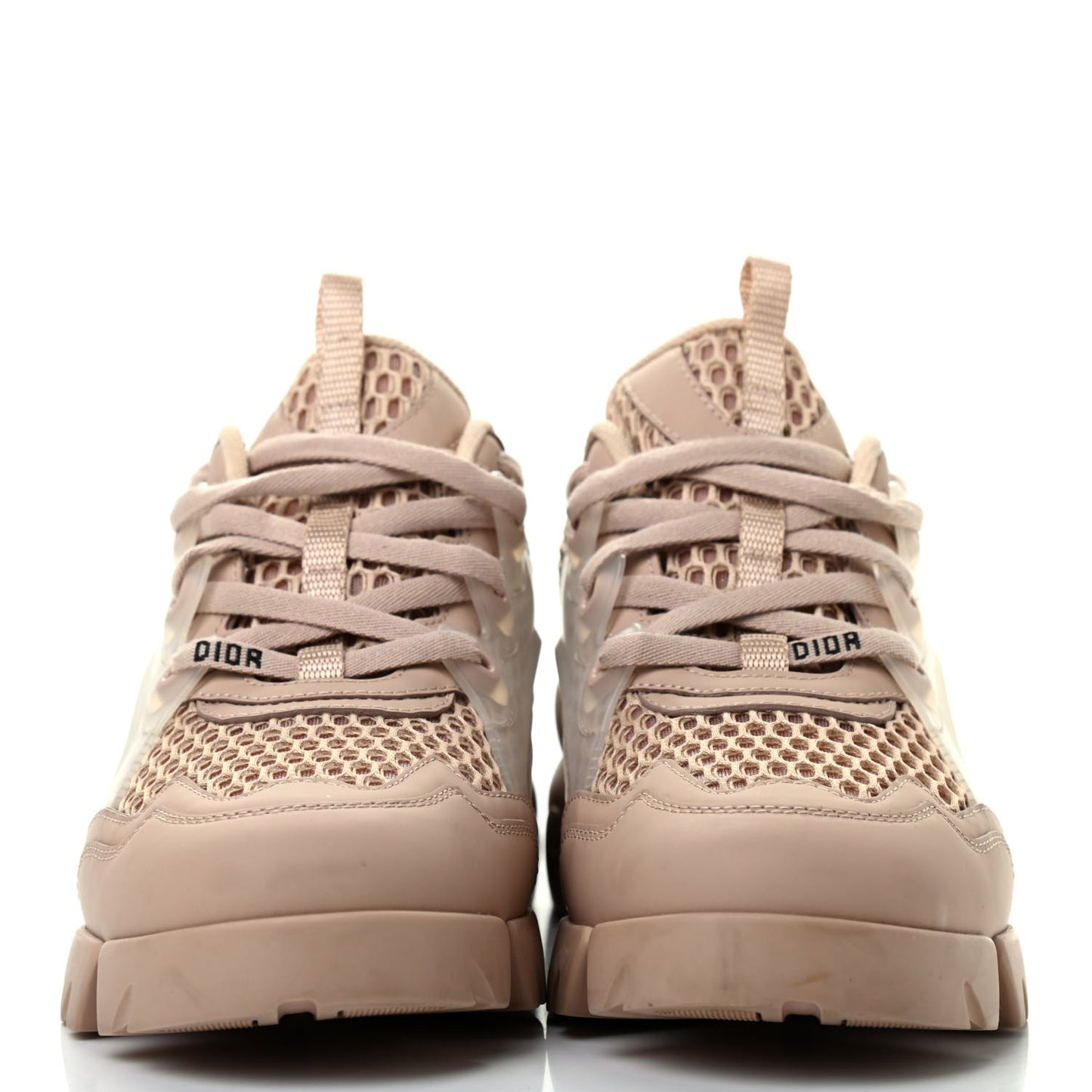 Resille Calfskin D-Connect Sneakers 38.5 Nude