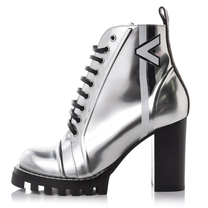 Louis Vuitton Patent Calfskin Spaceship Star Trail Ankle Boots 37 Silver 1 of 6