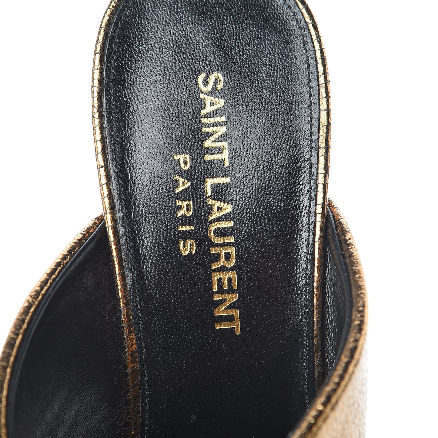 Metallic Supercrack Calfskin LouLou 95 Mule Sandals 36 Chestnut