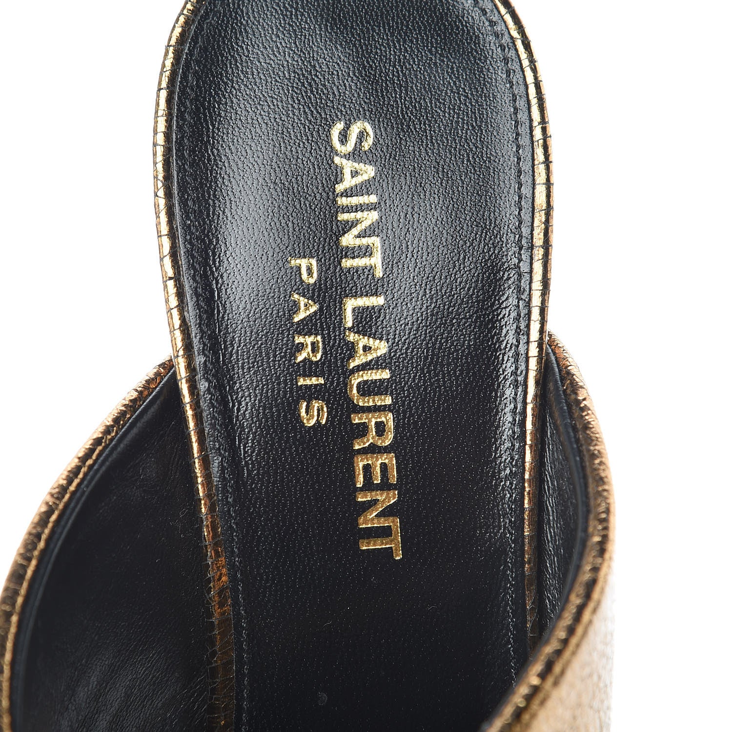Saint Laurent Metallic Supercrack Calfskin LouLou 95 Mule Sandals 36 Chestnut 7 of 9