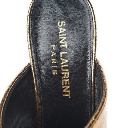 Saint Laurent Metallic Supercrack Calfskin LouLou 95 Mule Sandals 36 Chestnut 7 of 9
