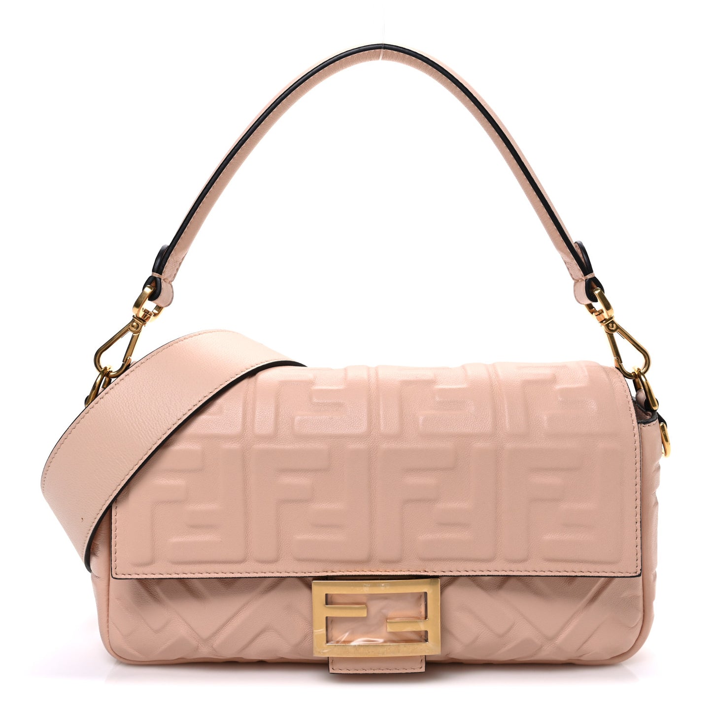Nappa FF 1974 Embossed Baguette Baby Pink