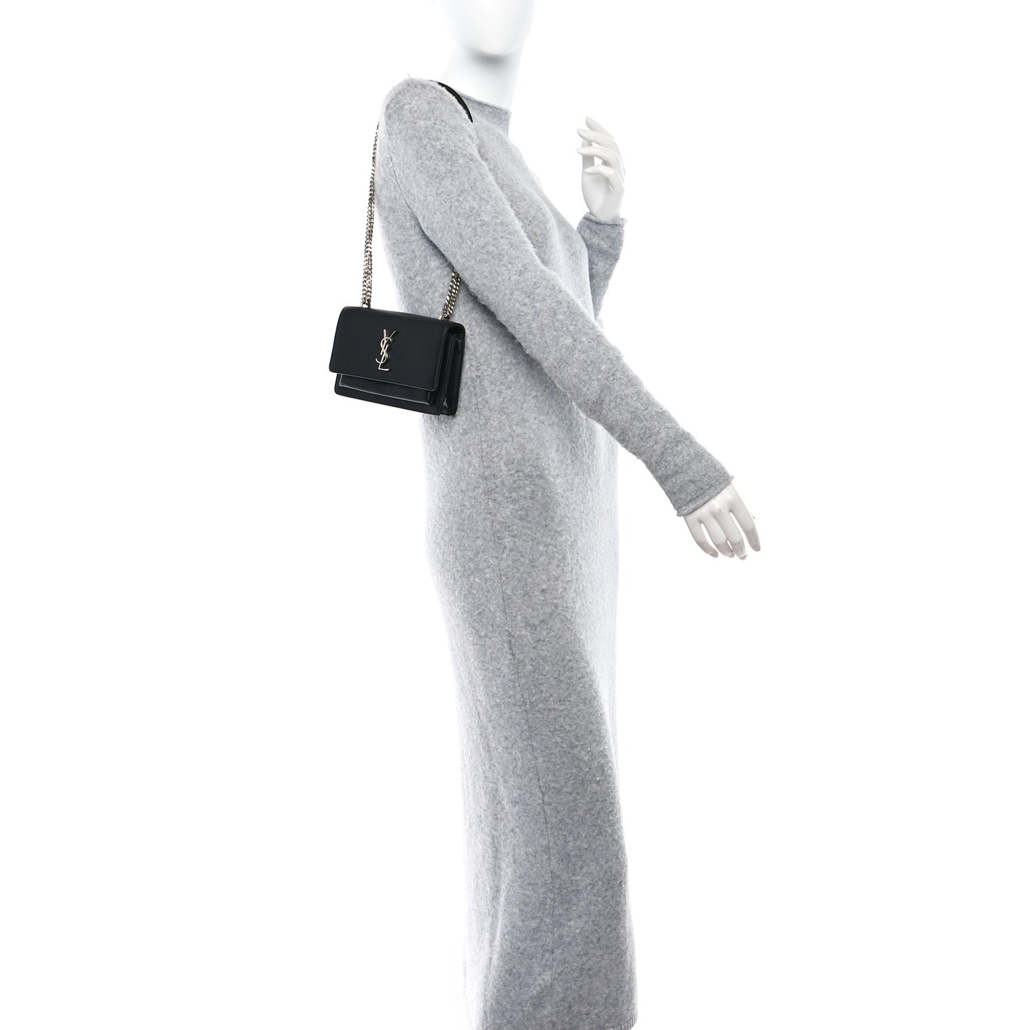 Calfskin Monogram Sunset Chain Wallet Black