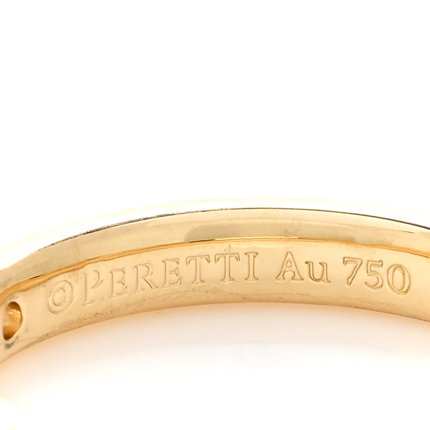 18K Yellow Gold Diamond 3mm Elsa Peretti Band Ring 45 3.5