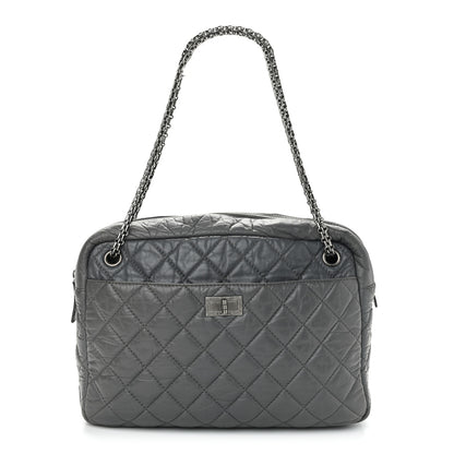 Chanel Aged Calfskin Quilted Large Reissue Camera Case Grey 1 of 11