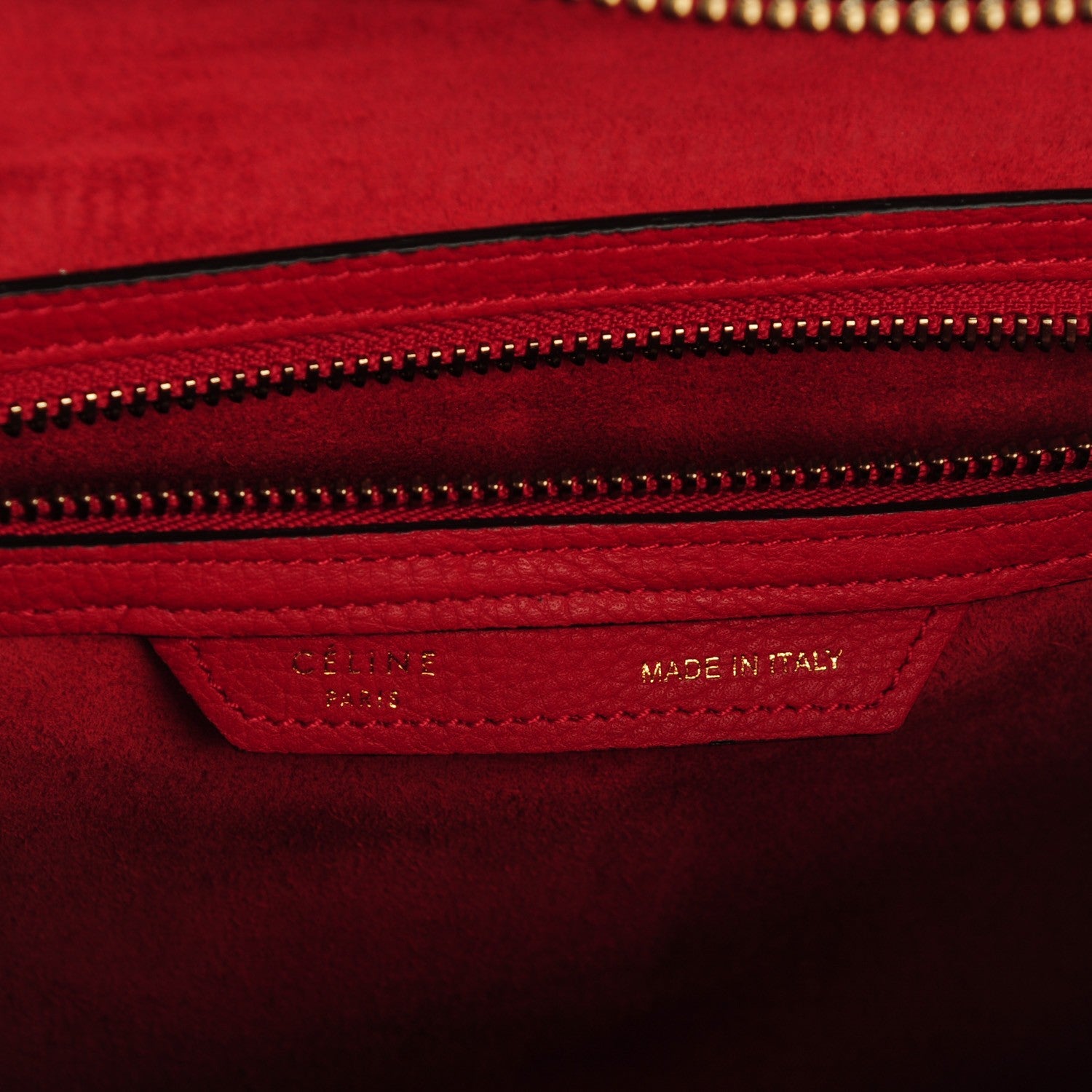 Celine Drummed Calfskin Micro Luggage Coquelicot 6 of 7