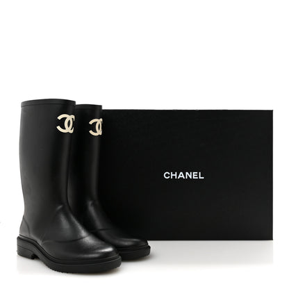 Chanel Caoutchouk CC High Boots 40 Black 10 of 10