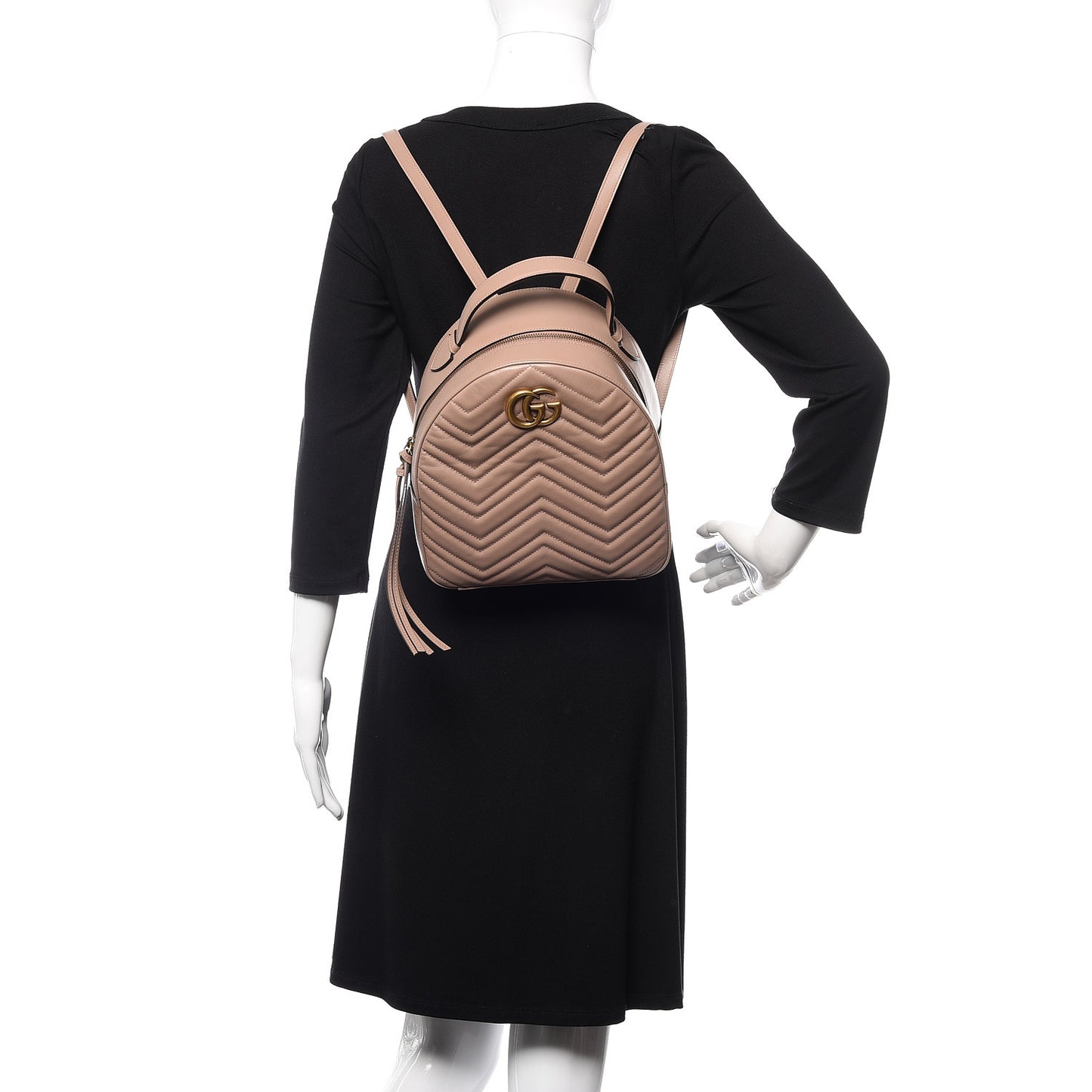 Calfskin Matelasse GG Marmont Dome Backpack Porcelain Rose