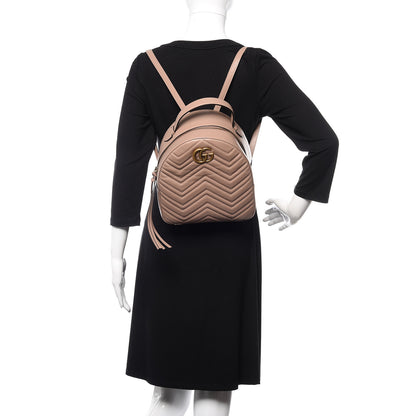 Gucci Calfskin Matelasse GG Marmont Dome Backpack Porcelain Rose 2 of 11