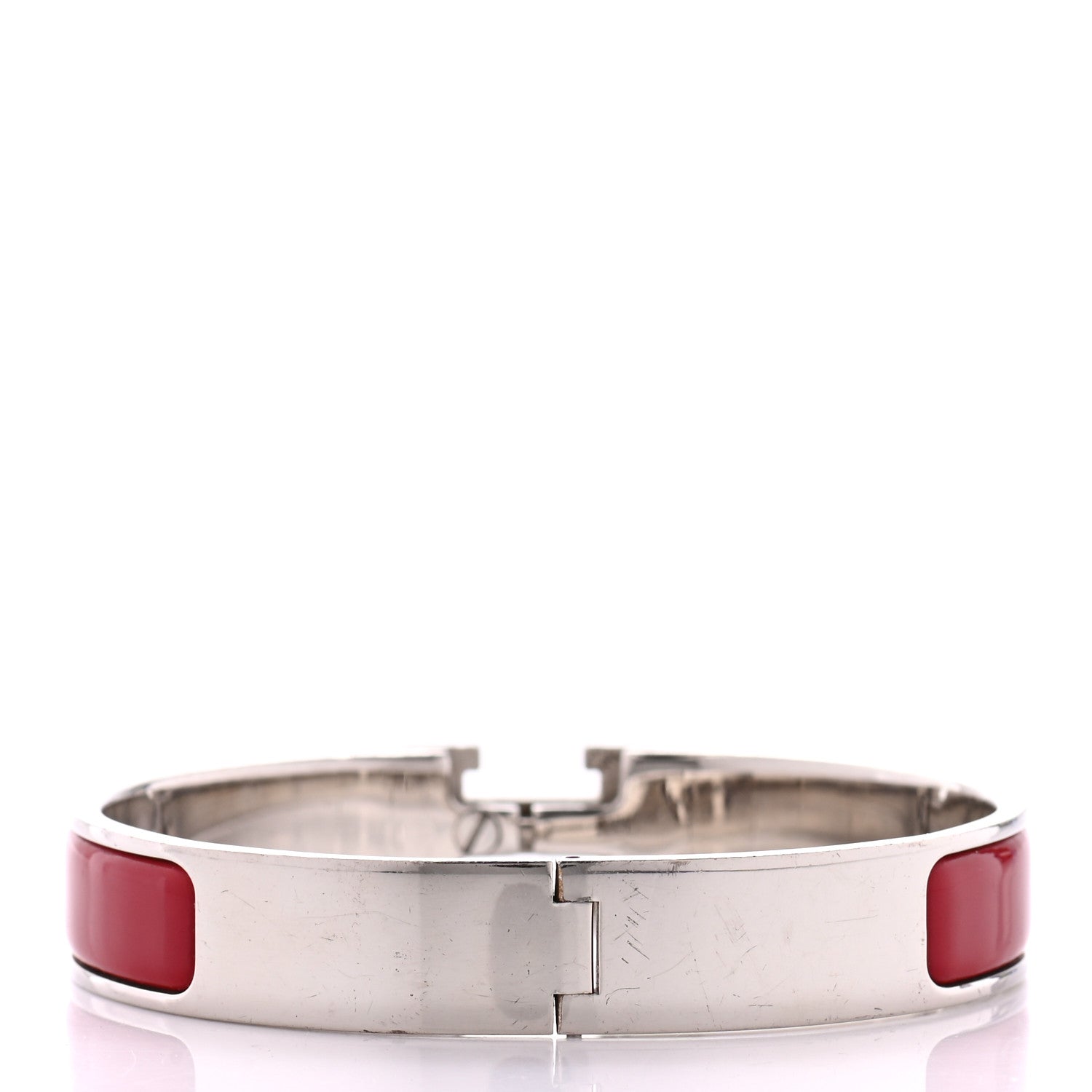 Hermes Enamel Narrow Clic Clac H Bracelet PM Red 3 of 4
