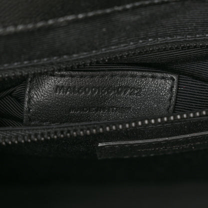 Saint Laurent Grain De Poudre Textured Mixed Matelasse Large Triquilt Monogram Monochrome Satchel Black 5 of 9