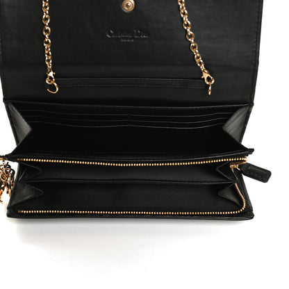 Christian Dior Woven Lady Dior Rendezvous Wallet On Chain Black 4 of 10