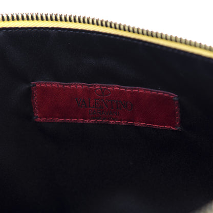 Valentino Garavani Vitello Large Rockstud Zip Pouch Yellow 8 of 10