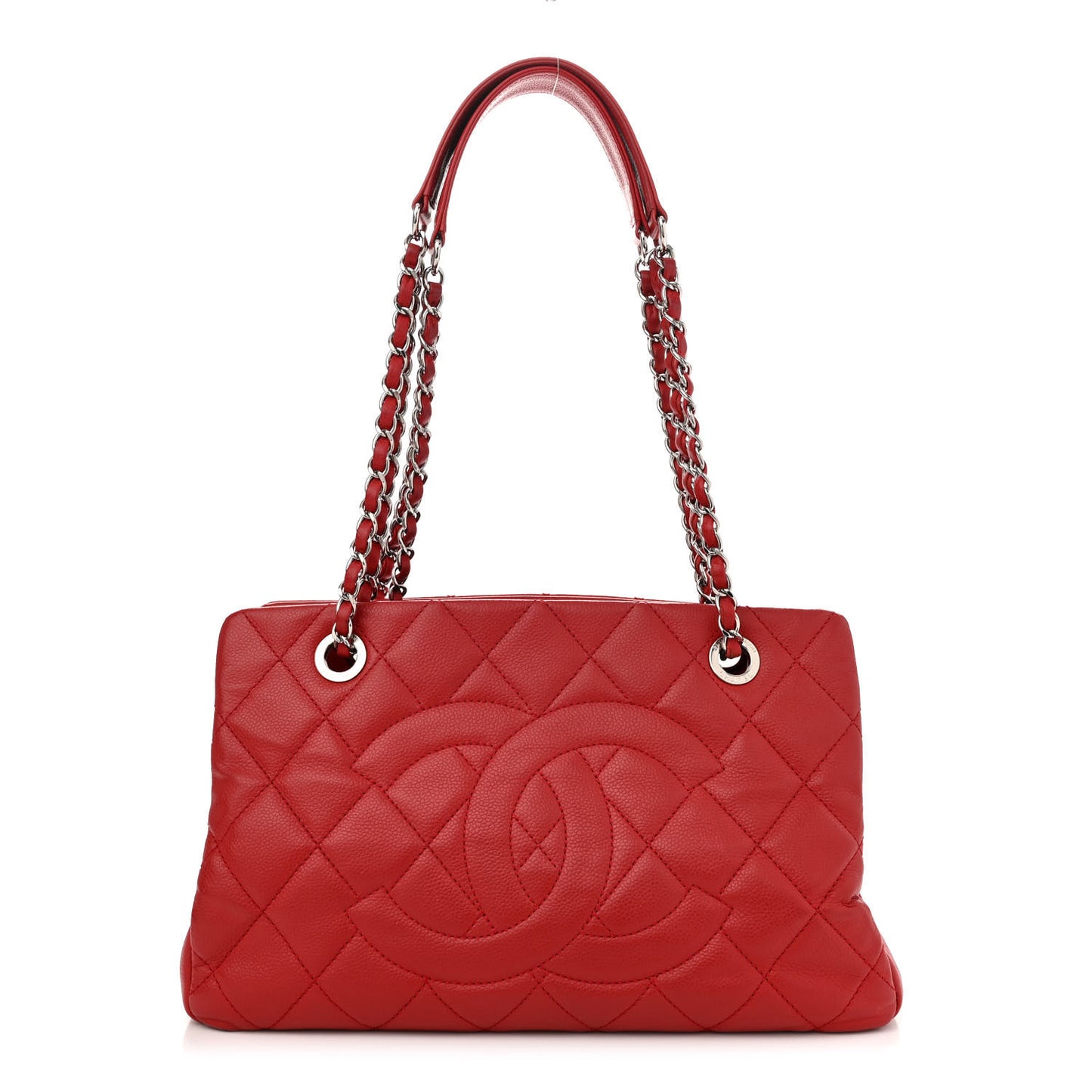 Caviar Quilted Timeless CC Soft Tote Red