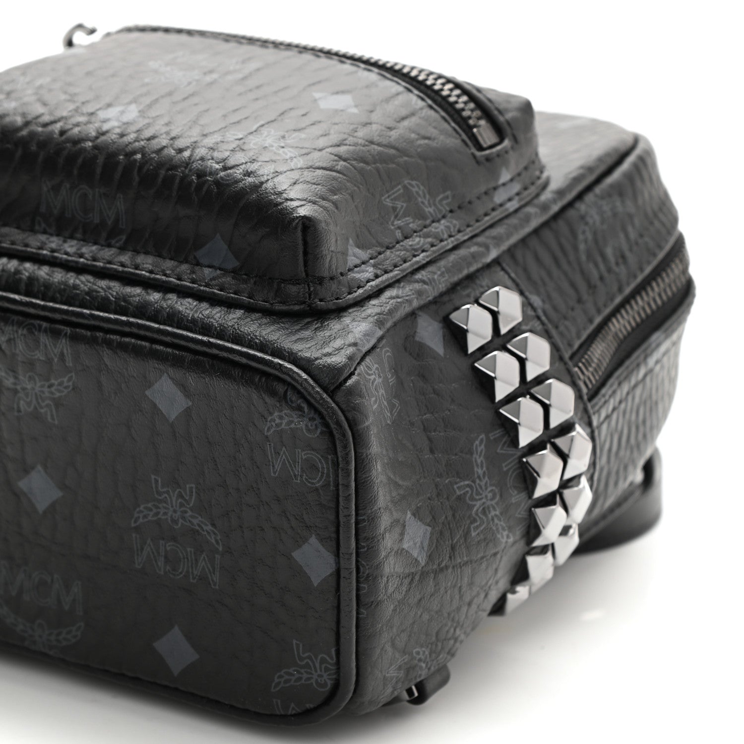 MCM Visetos Side Stud X-Mini Stark Bebe Boo Backpack Black 9 of 9