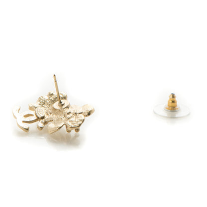 Chanel Pearl CC Flower Earrings Gold 3 of 5