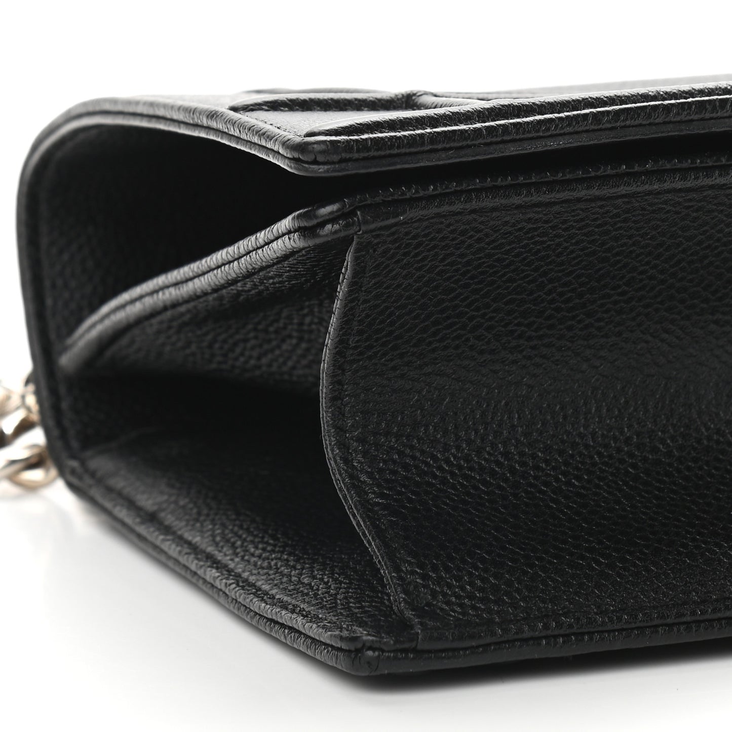 Grained Calfskin Small Diorama Flap Bag Black