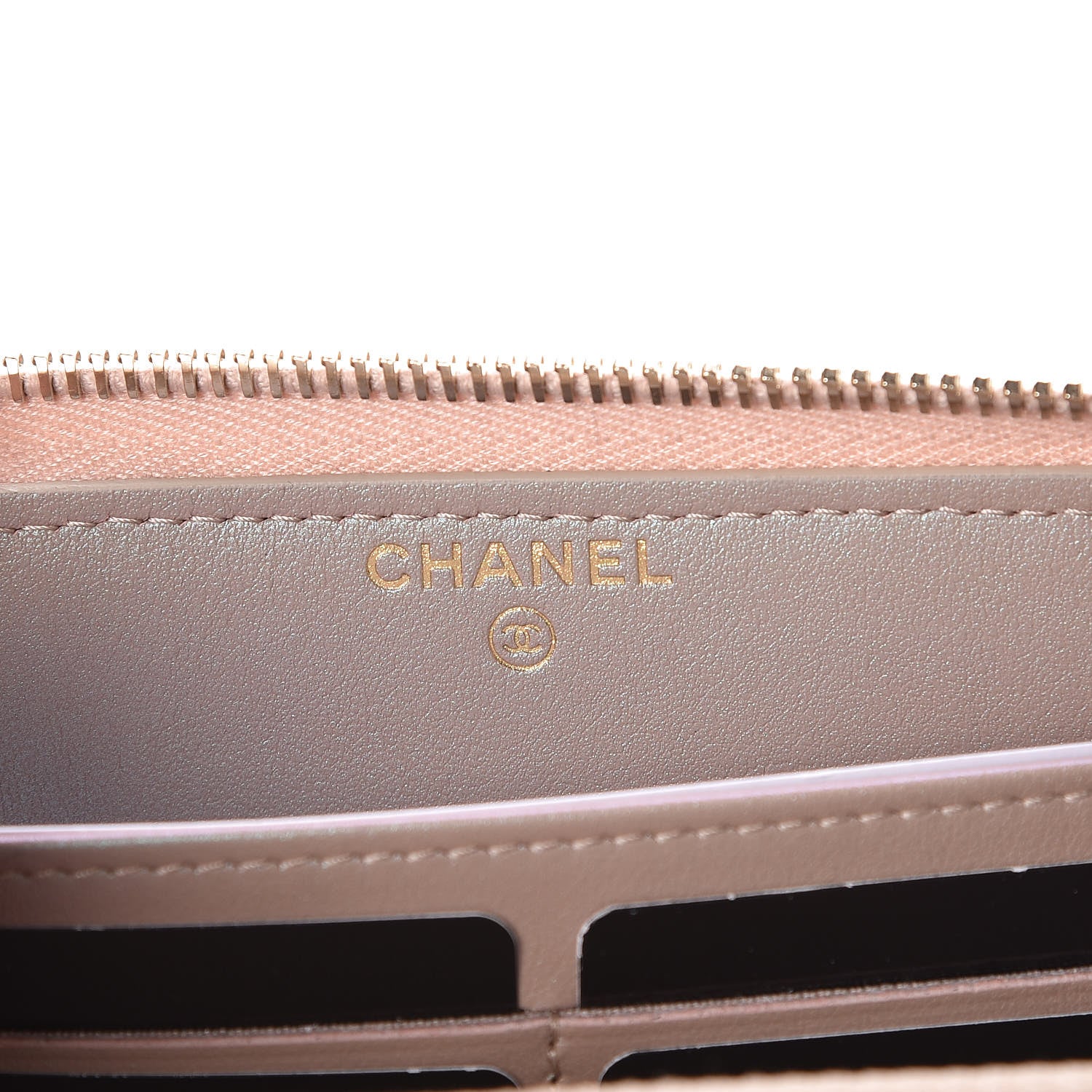 Chanel Iridescent Caviar Quilted Long Zip Around Wallet Beige 6 of 9