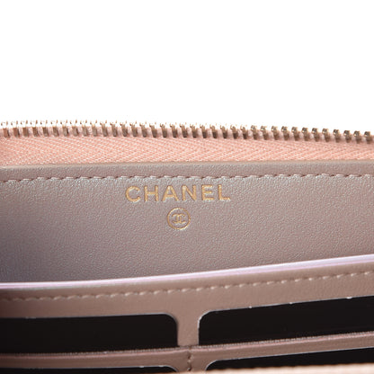 Chanel Iridescent Caviar Quilted Long Zip Around Wallet Beige 6 of 9