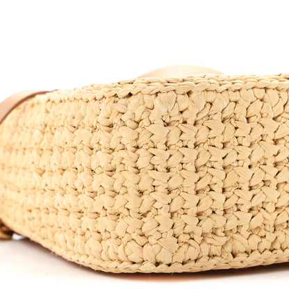 Prada Yarn Raffia Effect Crochet Striped Re-Edition 2005 Shoulder Bag Naturale Petalo 10 of 11